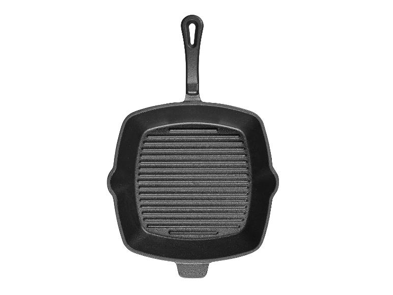 Poêle à griller en fonte carrée.