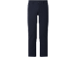 Pantalon homme bleu foncé avec fermeture boutonnée et passants de ceinture.