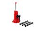 Un cric hydraulique rouge Ultimate Speed avec trois rallonges.
