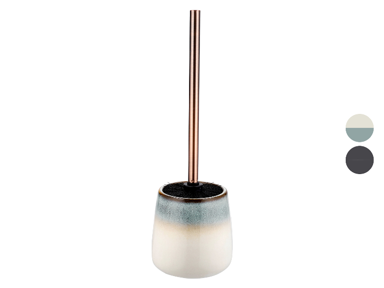 Brosse de toilettes avec manche or rose et support en céramique dégradé