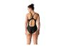 Maillot de bain une-pièce noir pour femme.