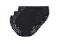 Trois culottes noires en dentelle.