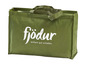 Sac Fjodor vert avec le texte 'simplement bien dormir'.