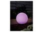 Lampe sphérique LED colorée pour extérieur.