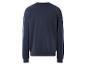 Sweat-shirt bleu marine à manches longues.