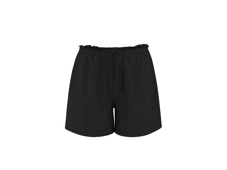 Shorts noirs pour femme avec taille froncée et cordon de serrage