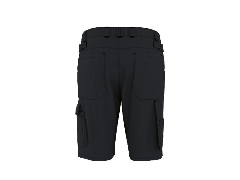 Shorts cargo noirs pour hommes avec poches latérales et passants de ceinture.