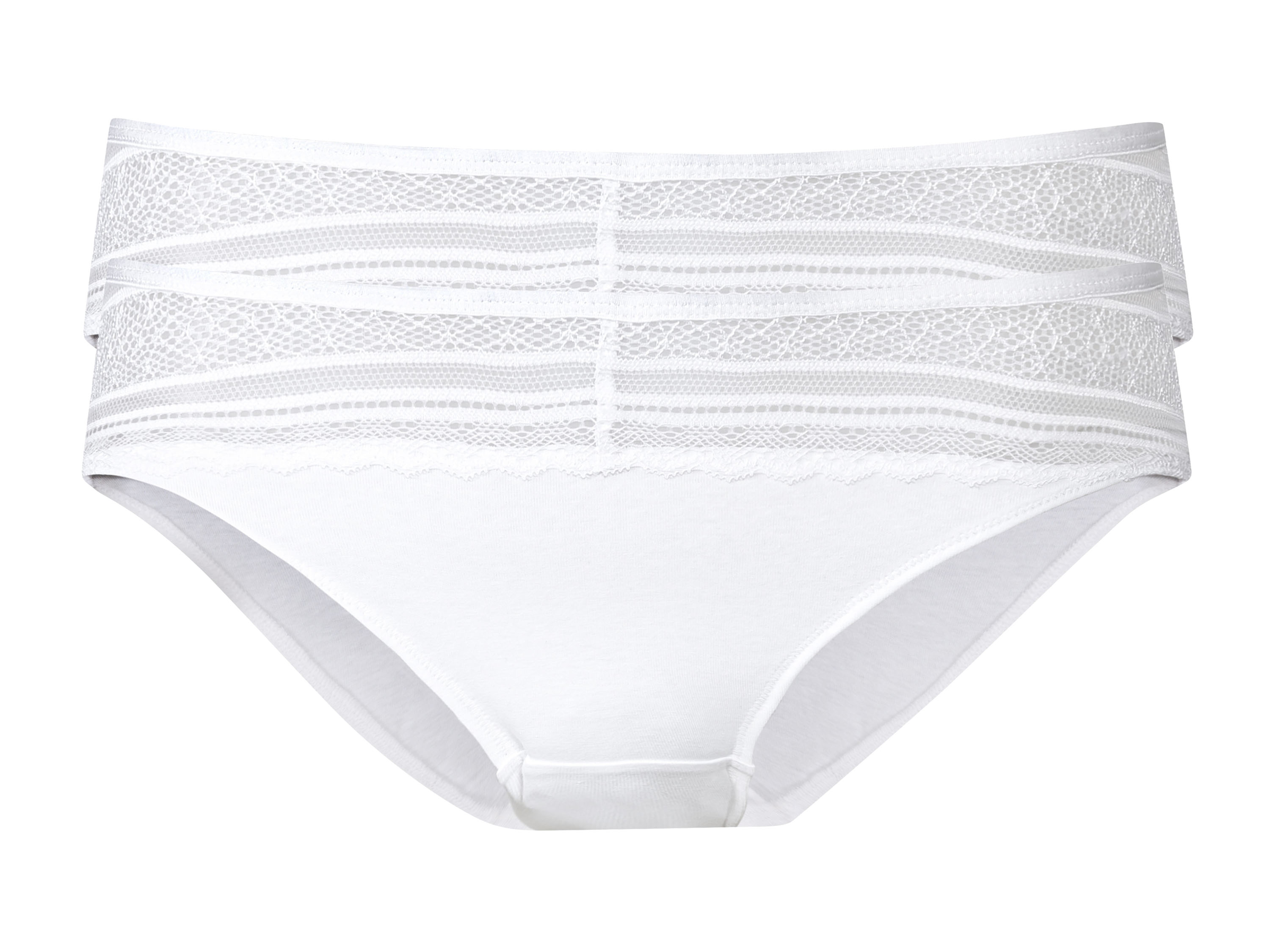 esmara® Lot de 2 culottes à dentelle femme (blanc)