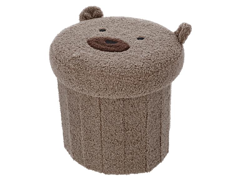 Pouf en peluche marron en forme d'ours