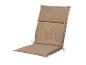 Un coussin de chaise beige avec un dossier haut.