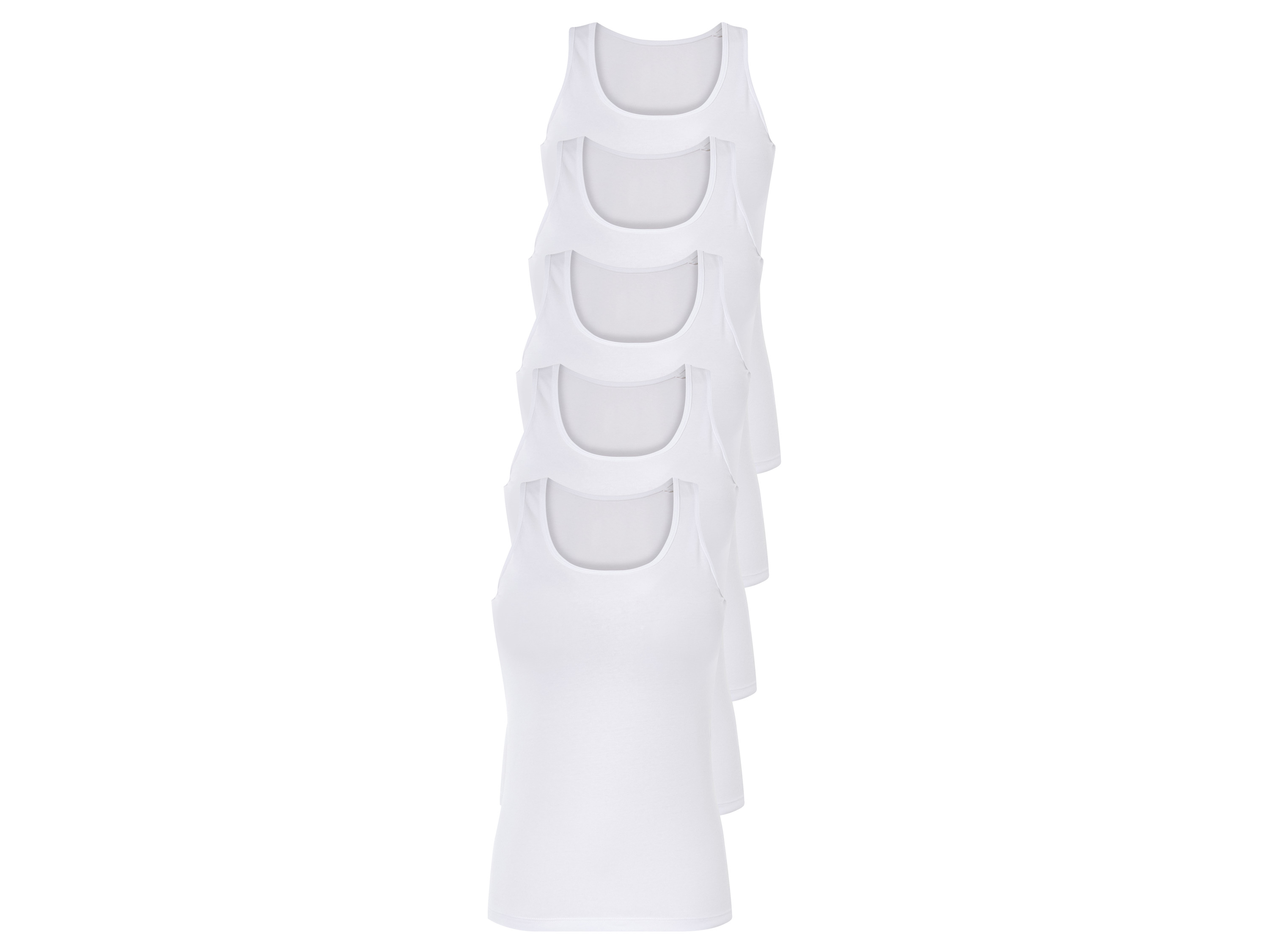 esmara® Lot de 5 débardeurs femme (M (38/40), blanc)