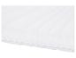 Matelas blanc moelleux avec des lignes verticales et une fermeture éclair.