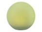Boule lumineuse verte sur fond blanc.
