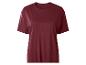 T-shirt bordeaux uni à manches courtes et col rond.