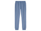 Pantalon de survêtement bleu avec élastique à la taille.