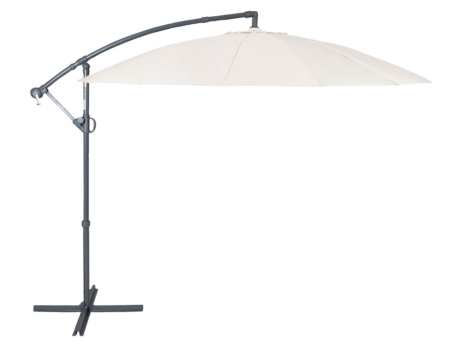LIVARNO home Parasol déporté à manivelle, Ø 300 cm, écru