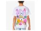 T-shirt blanc pour enfant avec des imprimés Kawaii d'animaux mignons.