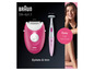 Épilateur Braun Silk-épil 3 et tondeuse bikini pour une épilation facile.
