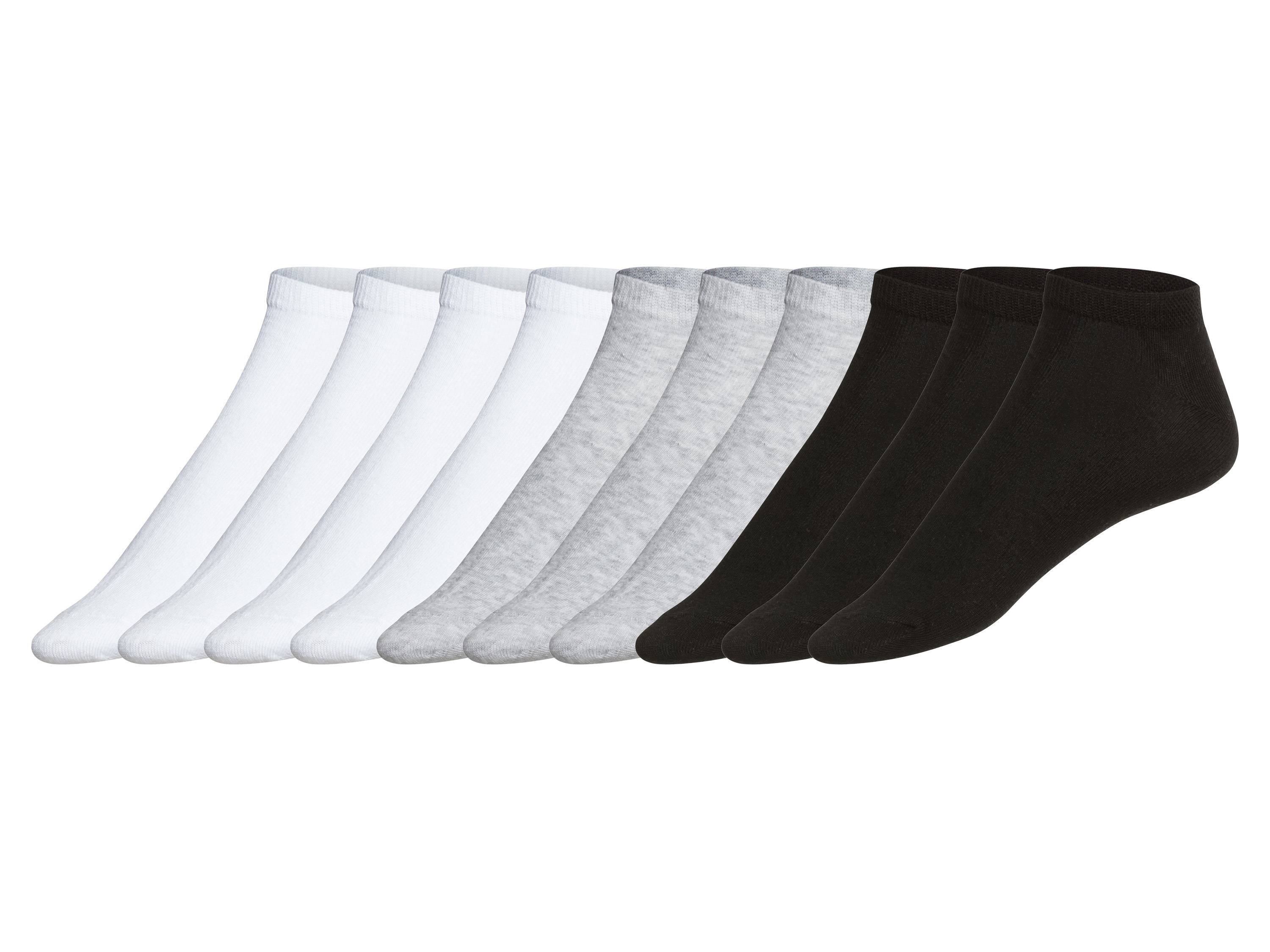esmara® Lot de 10 socquettes femme (35-38, noir/gris/blanc)
