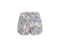 Shorts femme à motif paisley blanc, bleu et rose