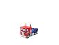 Jouet Optimus Prime Transformers, rouge et bleu, sur fond blanc