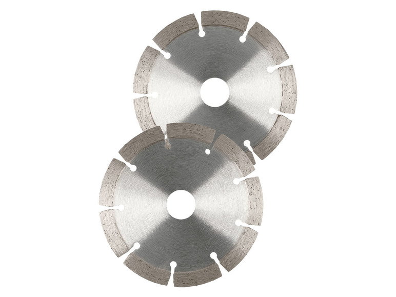 Deux disques diamantés pour couper la pierre.