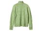 Pull vert à col roulé en maille chinée.