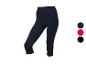 Legging capri bleu foncé pour femme avec options de couleur : bleu foncé, rose et noir.