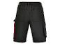 Shorts cargo noirs avec détails rouges.