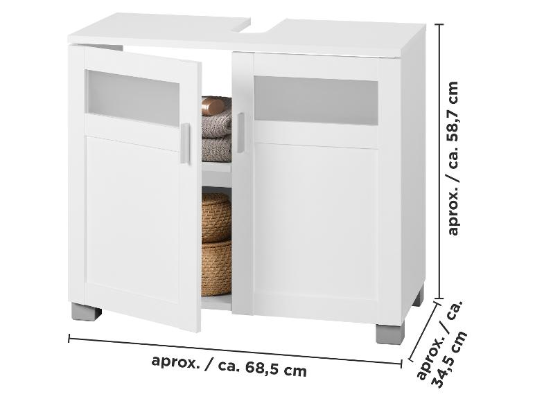 Meuble sous-vasque Basel, 68,5 x 58,7 x 34,5 cm, blanc