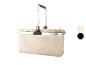 Panier de courses pliable beige avec poignée en aluminium
