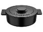Cocotte en fonte noire Masterpro avec couvercle