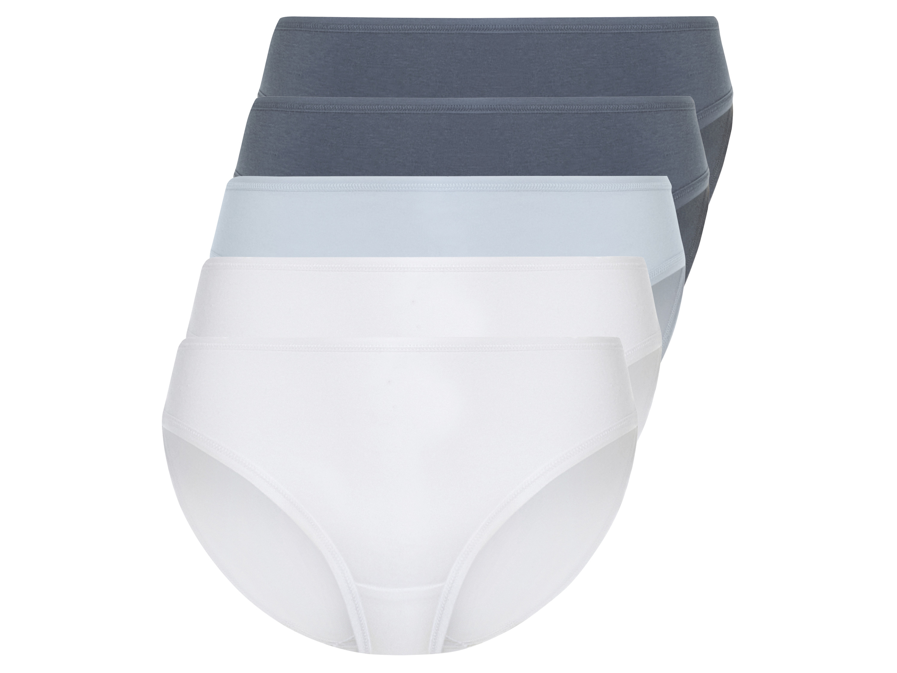 esmara® Lot de 5 culottes femme (blanc/bleu/bleu clair, S (34/36))