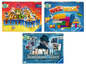 Les jeux de société Labyrinth, Make 'n Break et Scotland Yard de Ravensburger.
