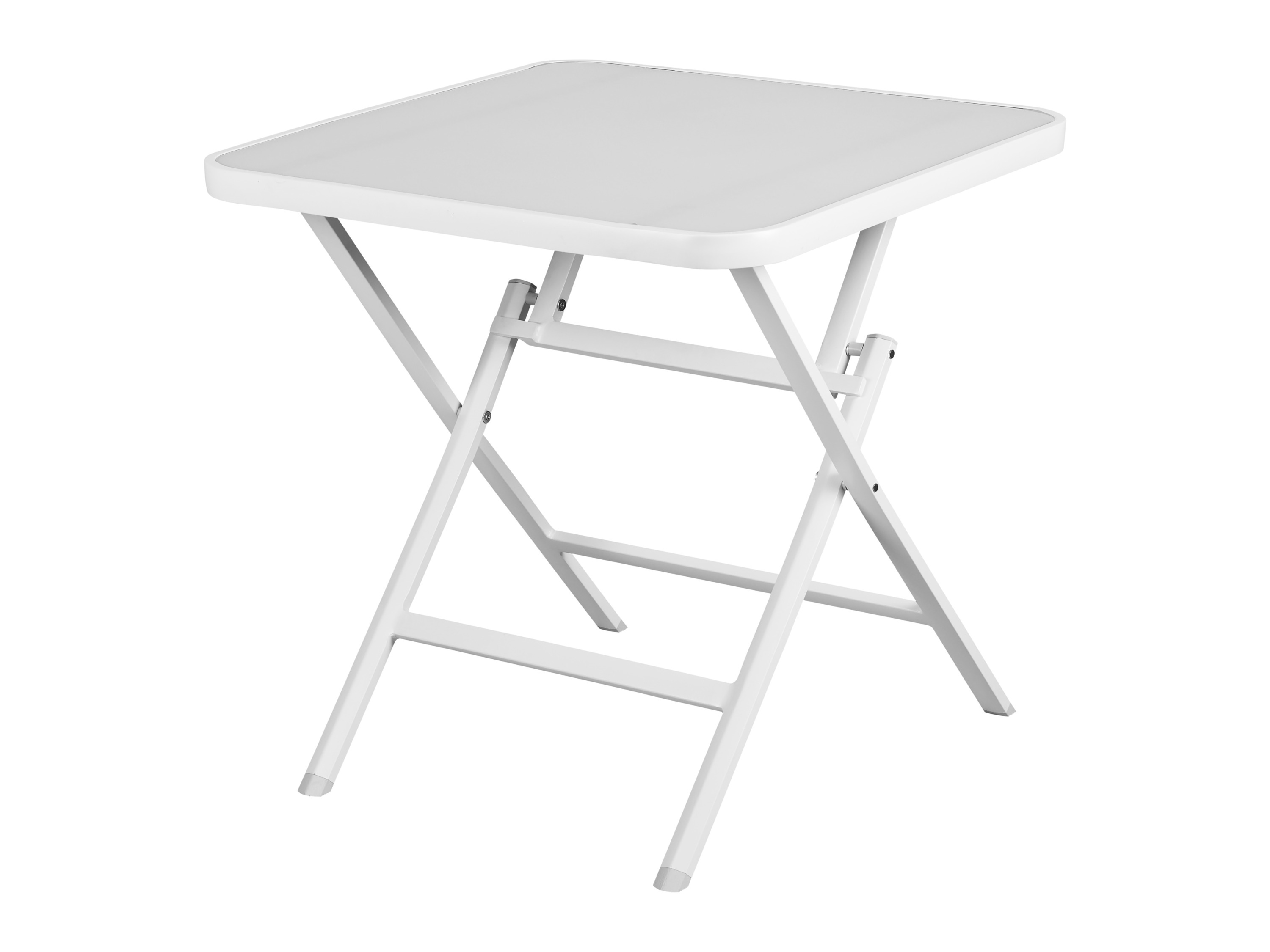 LIVARNO home Table pliante en aluminium Houston, blanc/gris clair