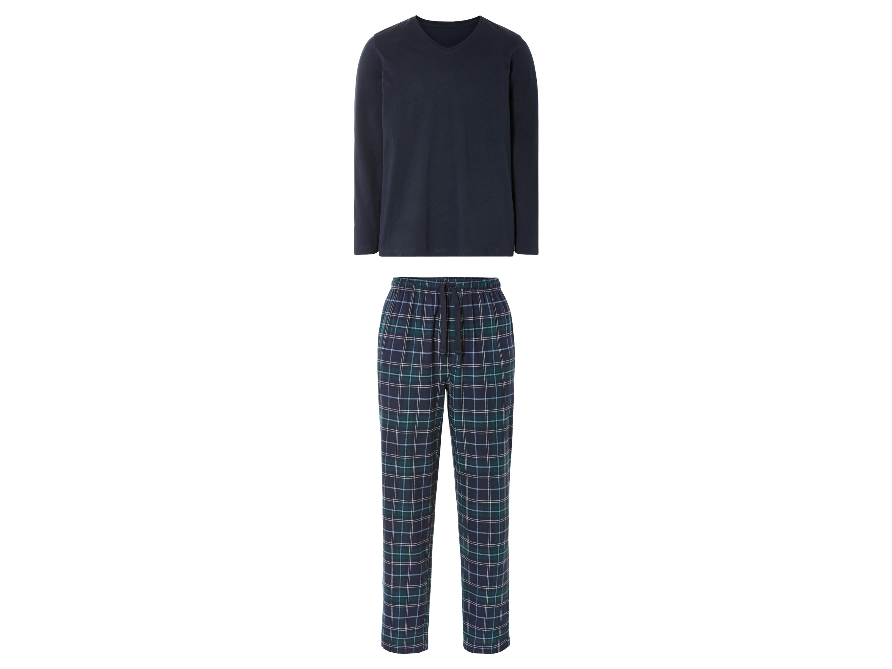 LIVERGY® Pyjama homme (S, bleu marine/vert)