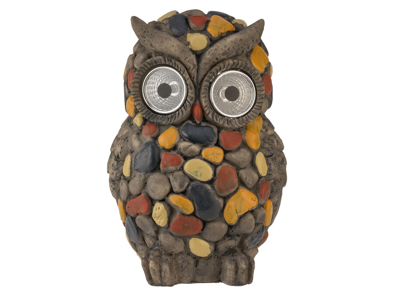 Lampe de jardin solaire en forme de hibou en pierre