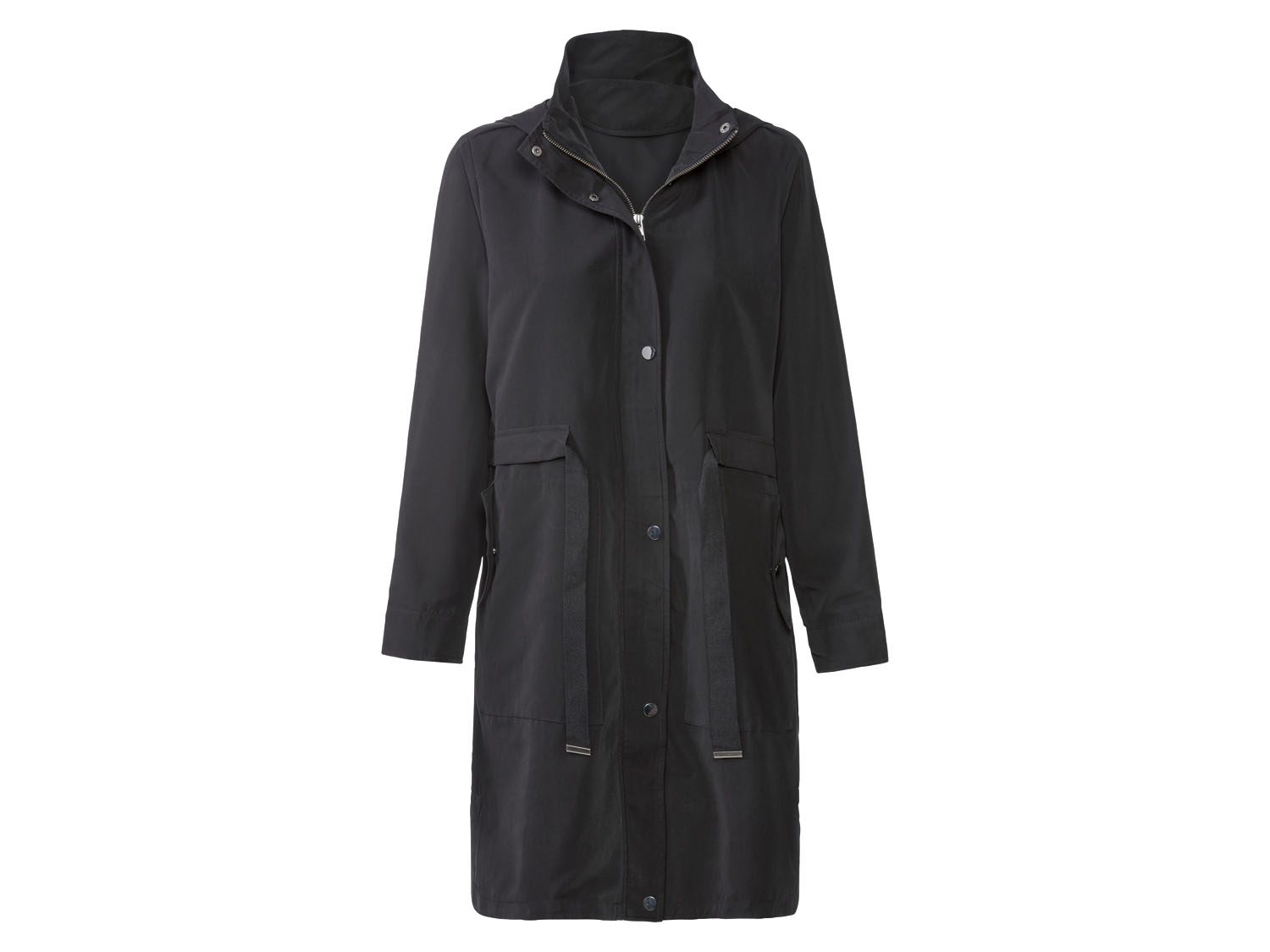 esmara® Parka pour femme, coupe décontractée, avec col montant (noir)