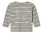 Un t-shirt rayé gris à manches longues pour bébé.