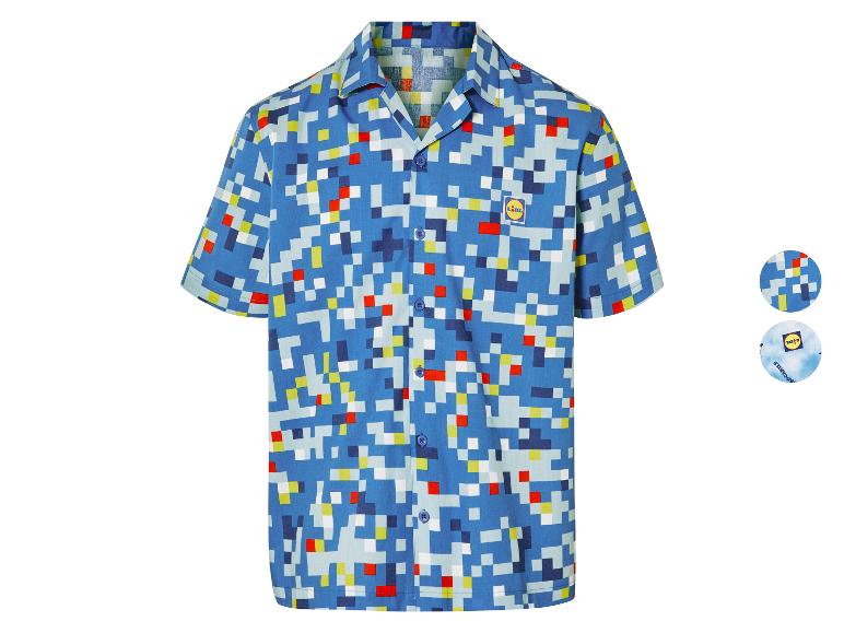 Chemise à manches courtes Lidl à motif pixelisé.