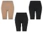 Trois shorts cycliste : beige, noir uni et noir côtelé.