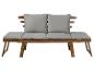Banc de jardin en bois avec coussins gris