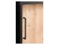 Armoire noire avec porte en bois et poignée noire