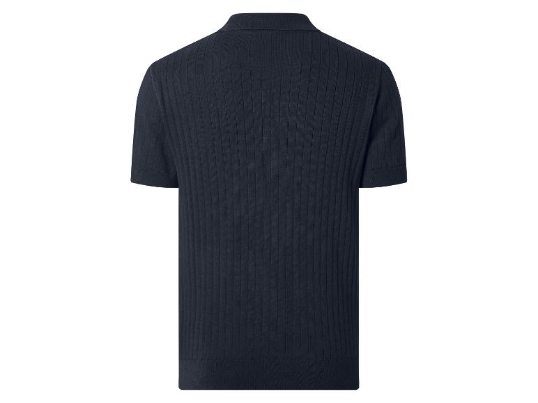 Polo homme côtelé bleu marine, vue de dos