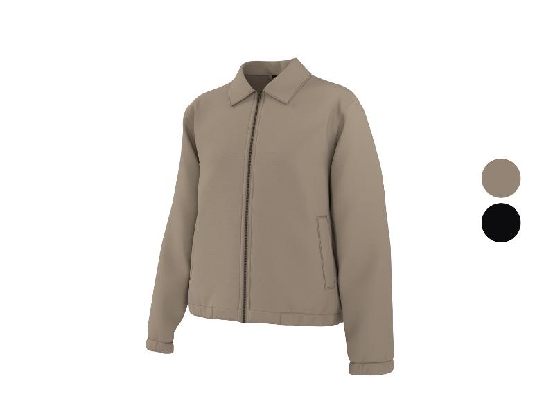 Veste homme beige avec fermeture éclair et deux options de couleur.