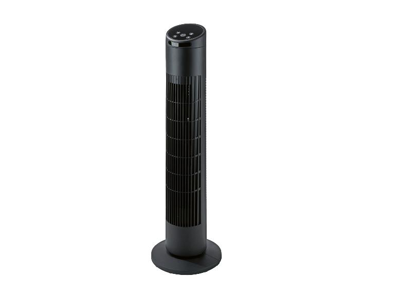 Ventilateur tour noir avec boutons tactiles