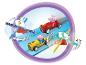 Voitures de course Peppa Pig avec des obstacles rotatifs.