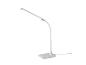 Lampe de bureau LED blanche avec bras flexible et base rectangulaire