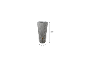 Récupérateur d'eau de pluie gris avec robinet, mesurant 120 cm de haut et 58 cm de large.