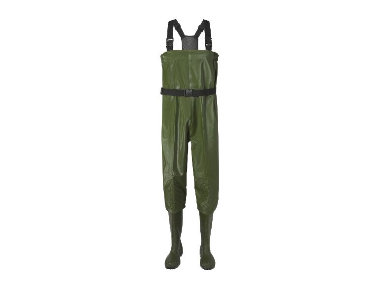 Waders de pêche verts avec bretelles et ceinture